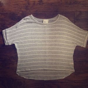 Gray & white striped top